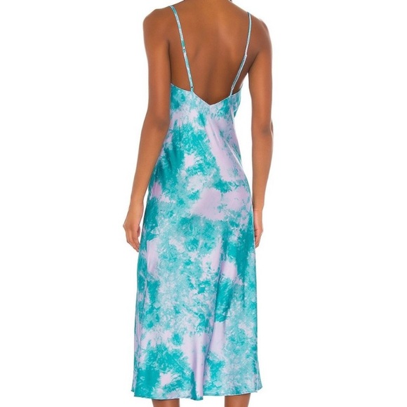 Revolve Silky Blue Purple Tie Dye MIDI Dress from Privacy Please - Picture 2 of 5
